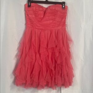 Elegant Pink Ruffled Dress